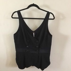Free People Double-Breasted Tuxedo Vest Tank Top
